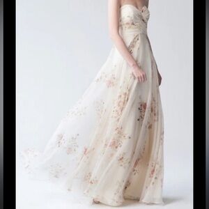 NWT Jenny Yoo Watercolor Nyla Vintage Floral Strapless Convertible Dress Size 8
